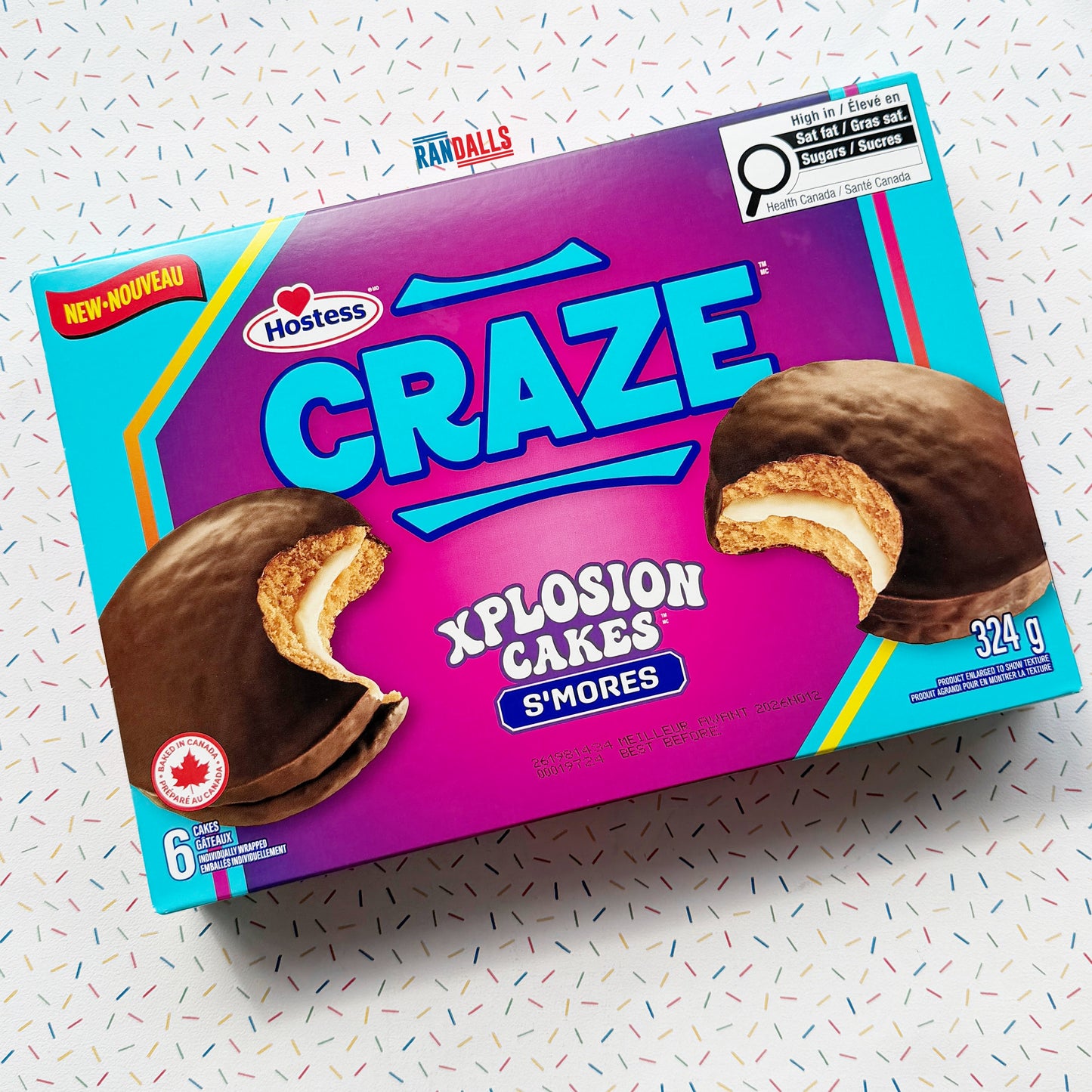 HOSTESS CRAZE XLPOSION CAKES S'MORES (BOX OF 6) (CANADA)