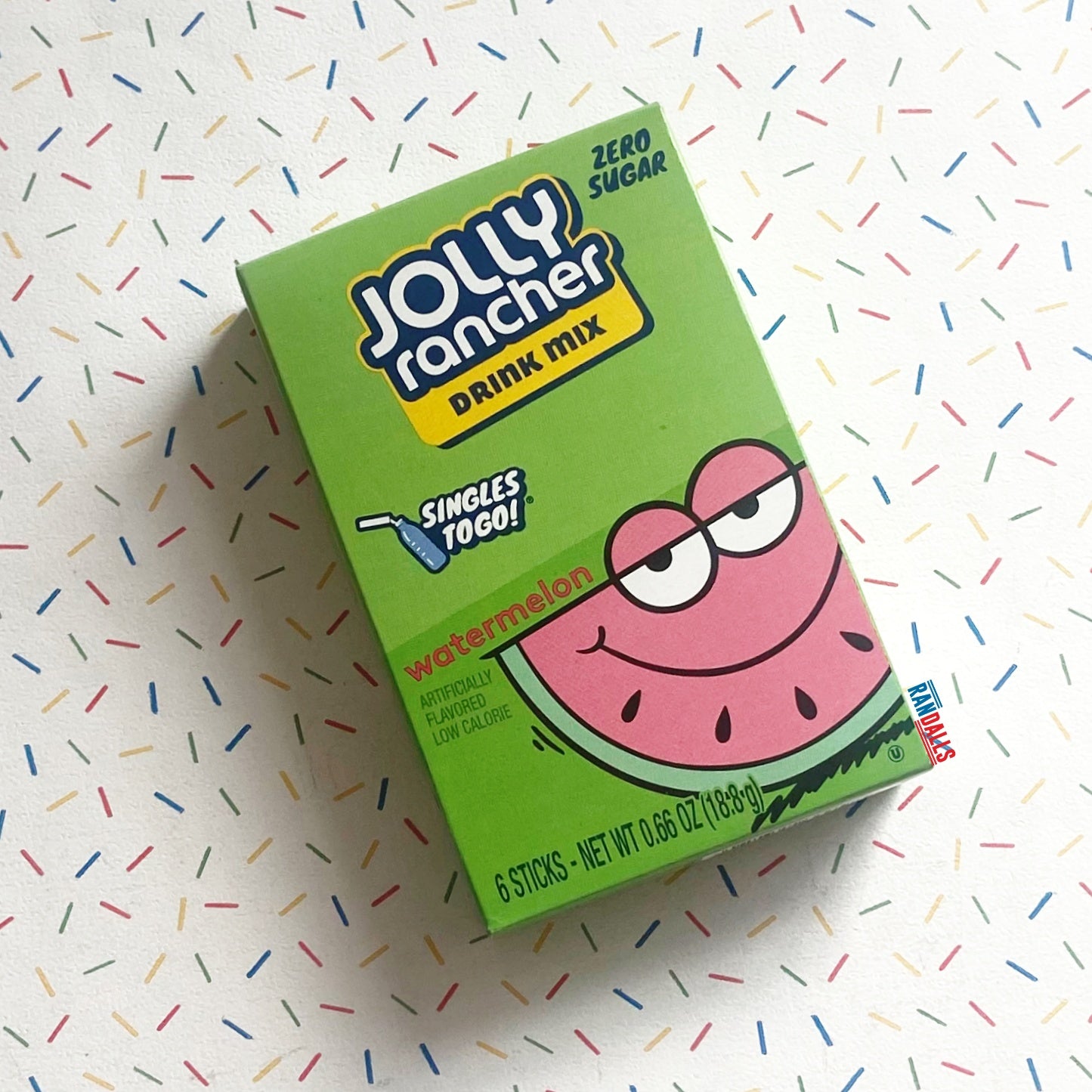 jolly rancher watermelon drink mix, singles to go, 6 drink mix packets, powdered drink mix, sugar free, soda, pop, drink, usa, watertok randalls, tiktok