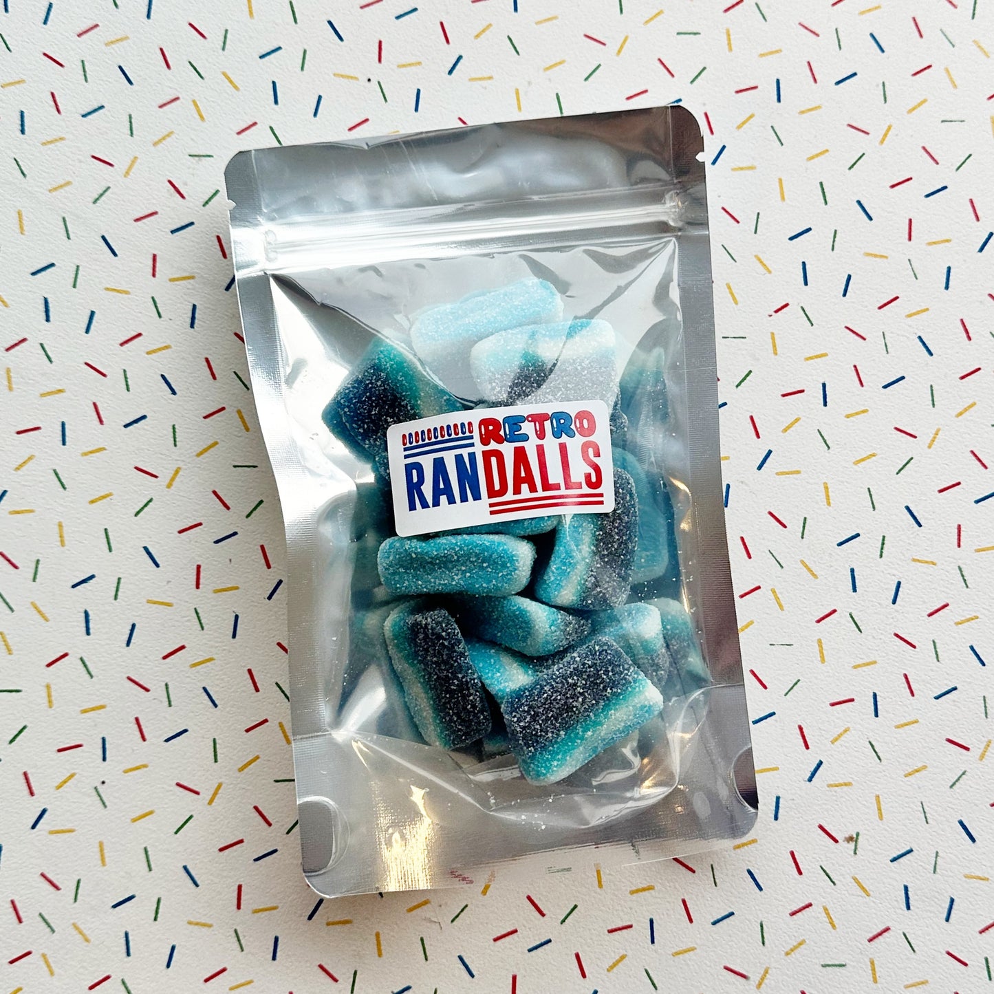 KINGSWAY FIZZY BLUE RASPBERRY SLICES - 100g (BRITISH)