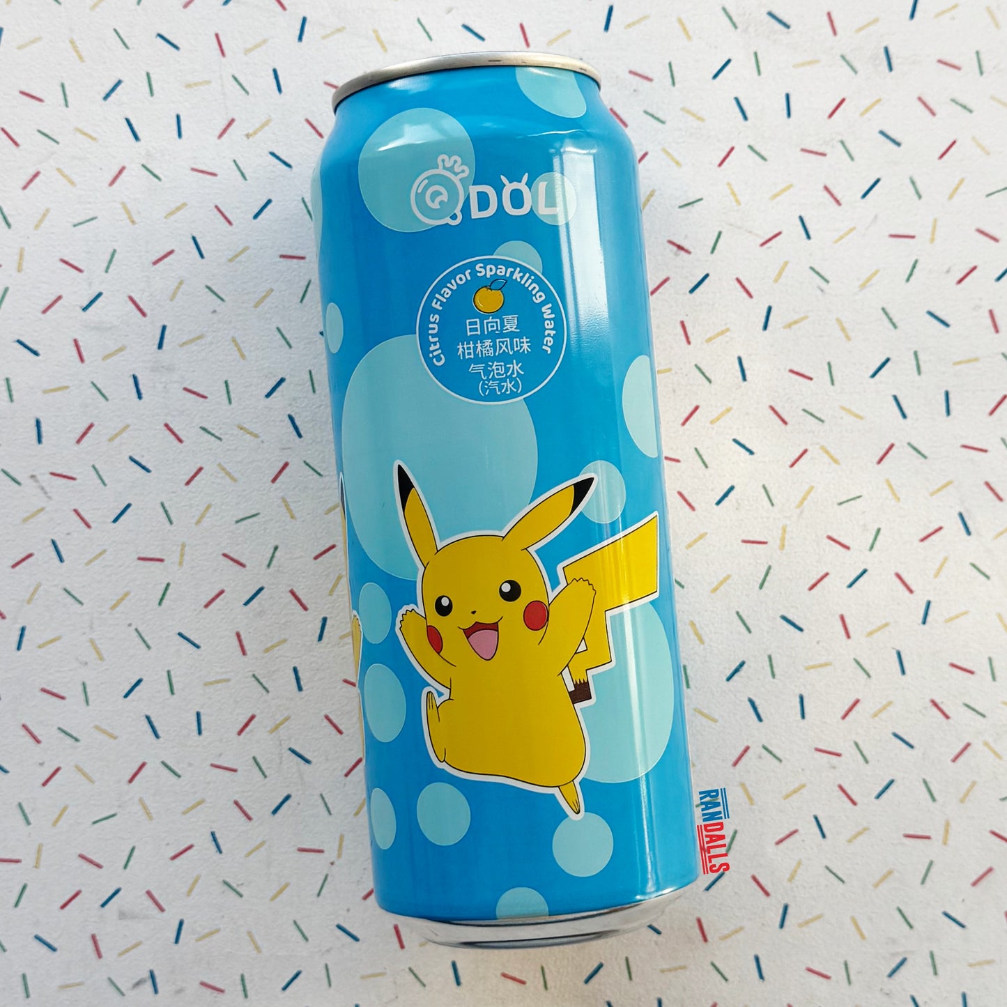 pokemon sparkling water lime, can, fizzy, pop, soda, lemon, randalls