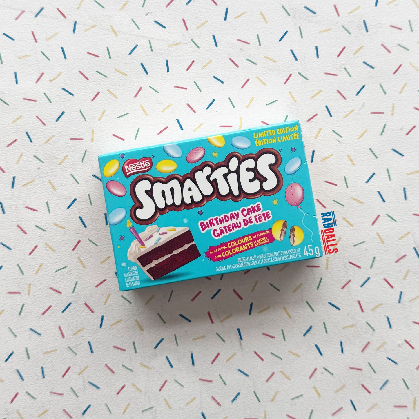 nestle smarties limited edition birthday cake flavor, nestle, nestle smarties, nestle chocolate, smarties, limited edition, limited edition smarties, birthday, birthday cake, birthday cake flavor, canada, canadian, canadian chocolate, canadian candy, canadian smarties
