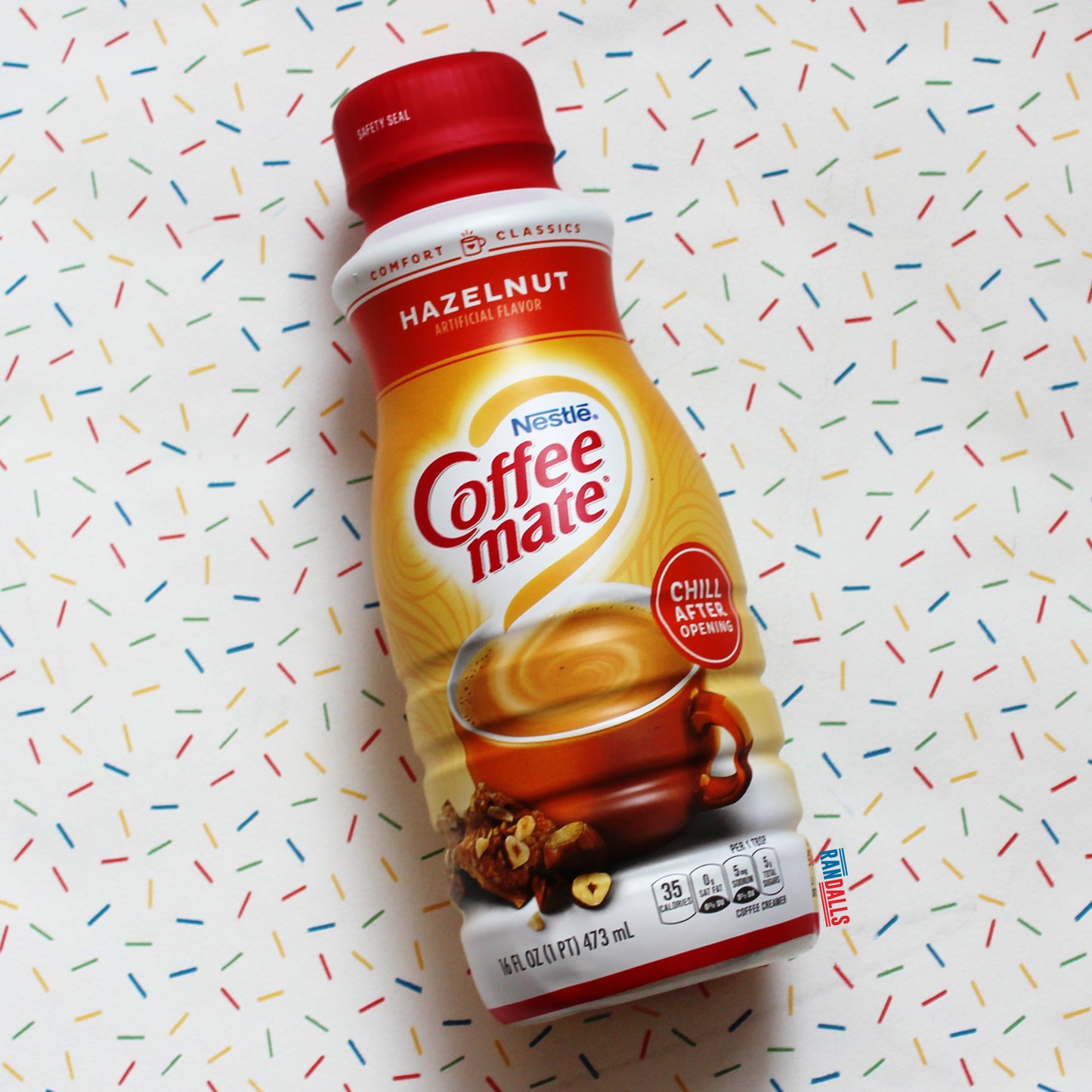 coffeemate, coffee mate, coffee-mate, hazelnut liquid creamer, uht milk, usa, randalls