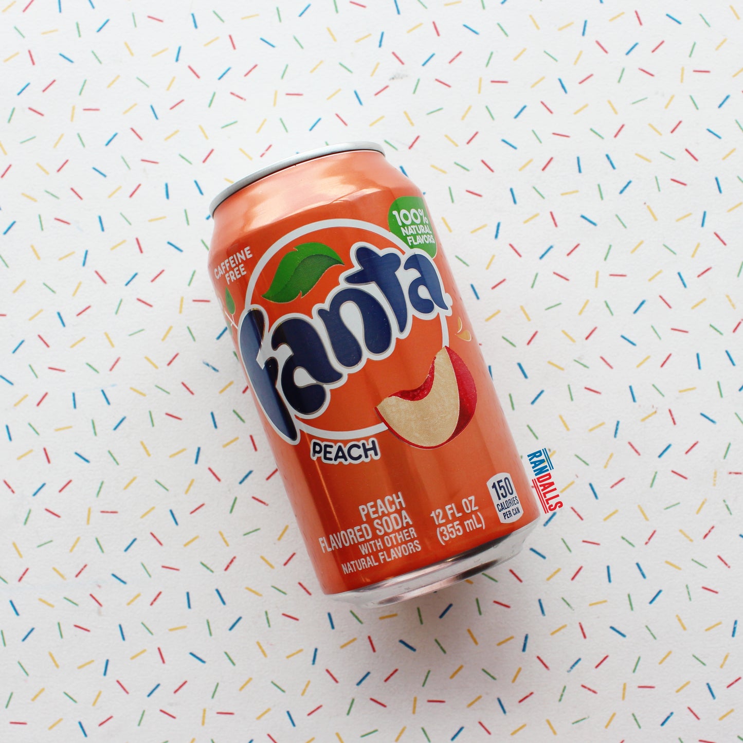 fanta peach, soda, fizzy, pop, caffeine free, drink, randalls, usa
