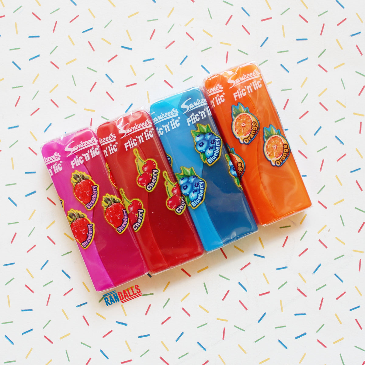 flic'n'lic, boiled sweet, hard boiled sweet, strawberry, cherry, blueberry, orange, swizzels