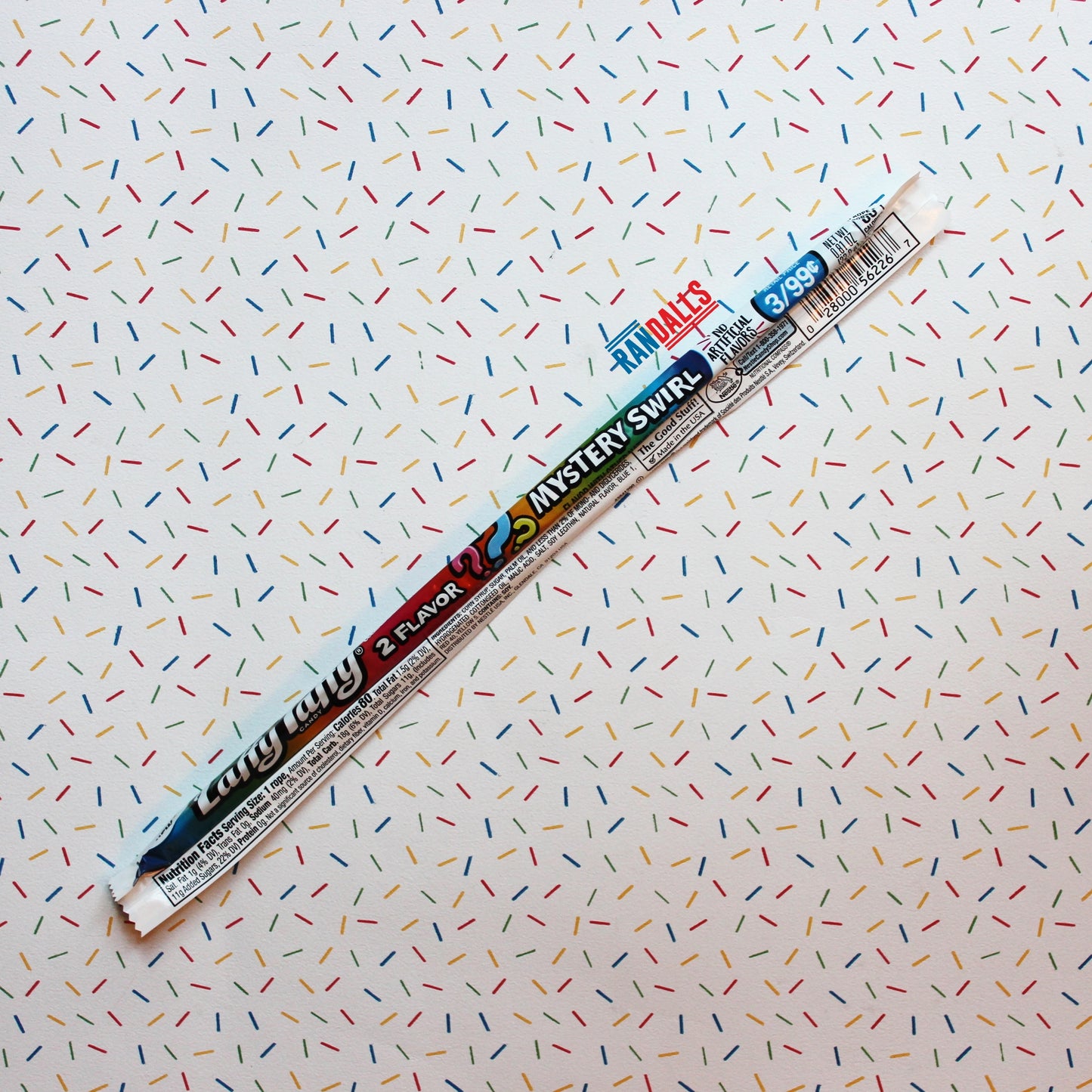 laffy taffy mystery swirl, taffy, mystery flavour sweet, rope sweet, long sweet, randalls, usa