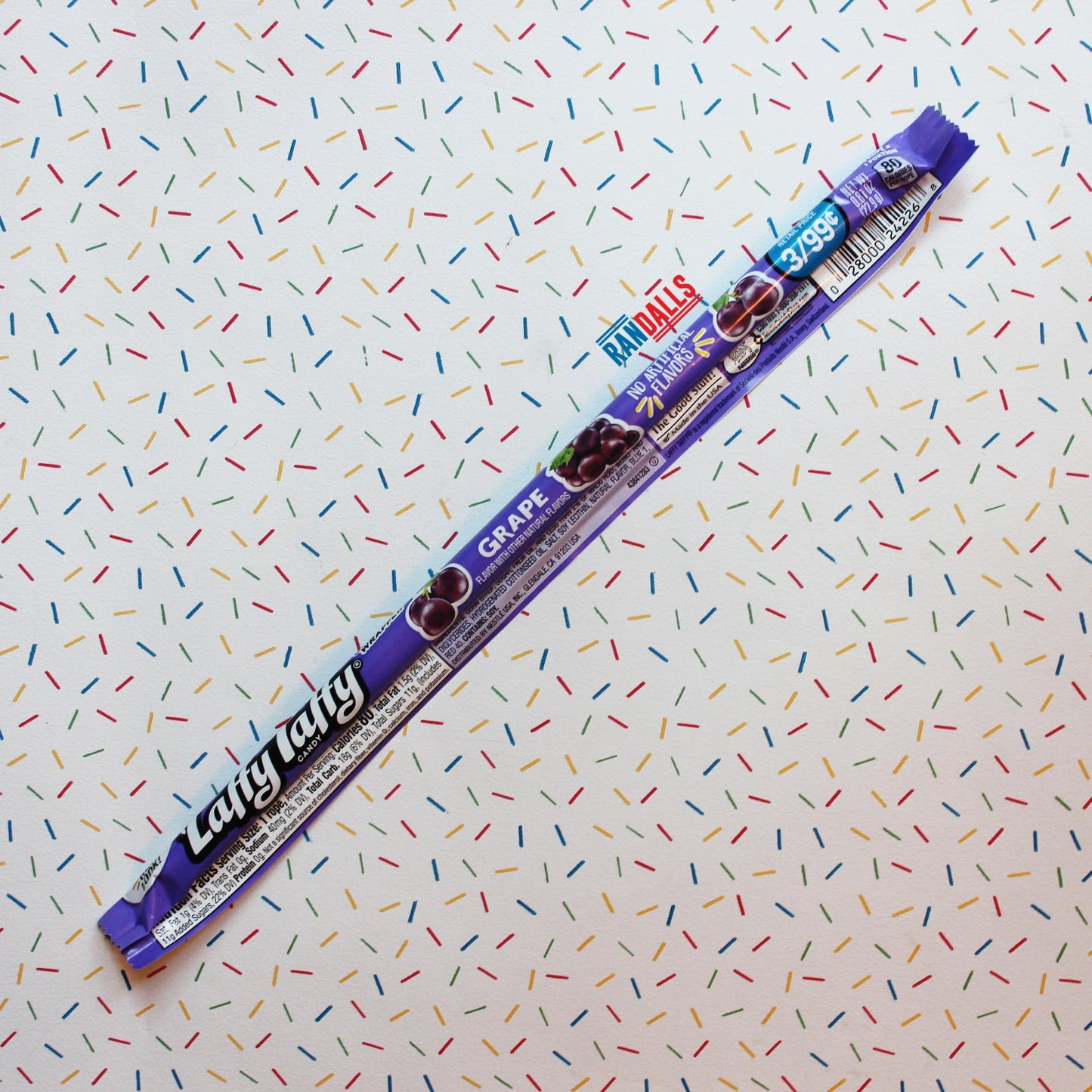laffy taffy, grape taffy chewy rope sweet, long sweet, candy, randalls, usa, chewy