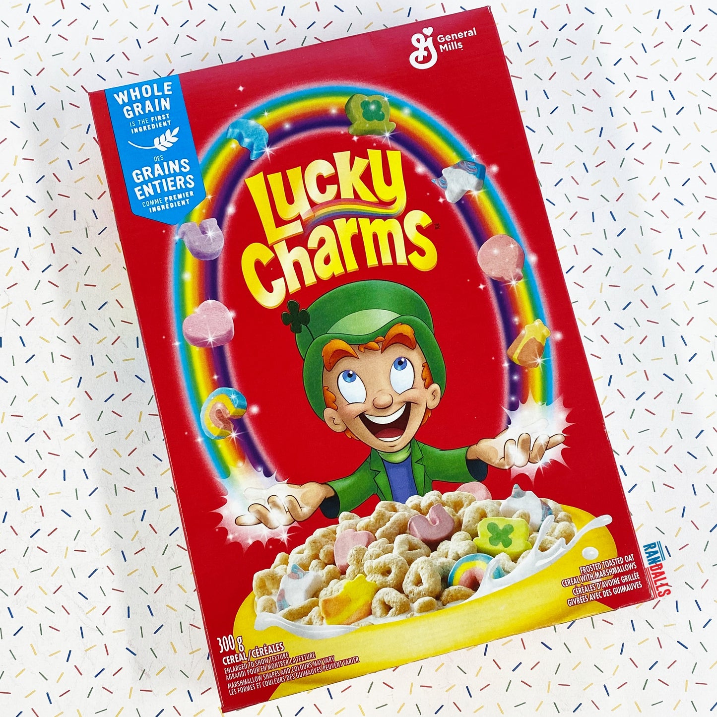 lucky charms original cereal, wholegrain, marshmallows, clovers, breakfast, canada, randalls