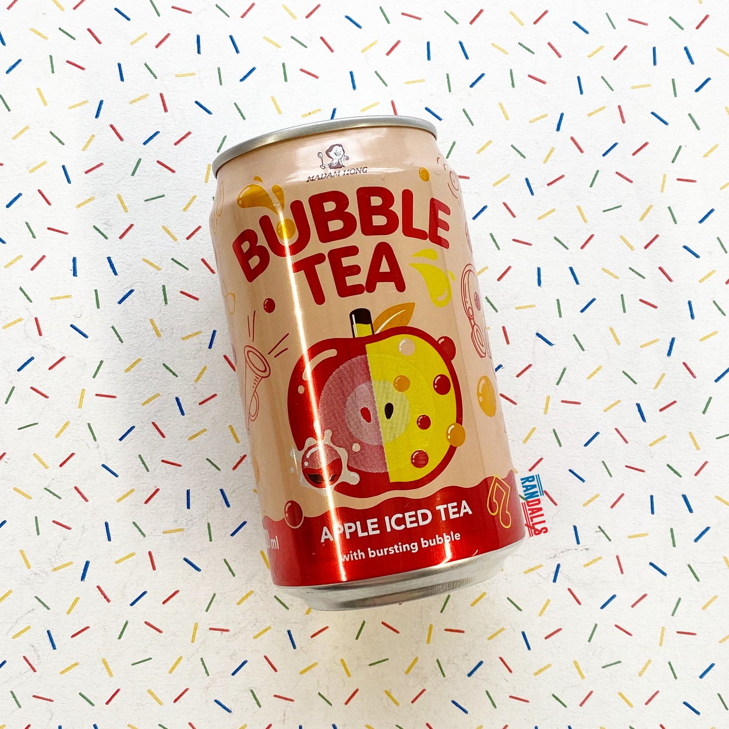madam hong apple iced bubble tea, boba, fruit juice thailand, popping bubbles, bursting bubbles, drink, soda, pop, randalls