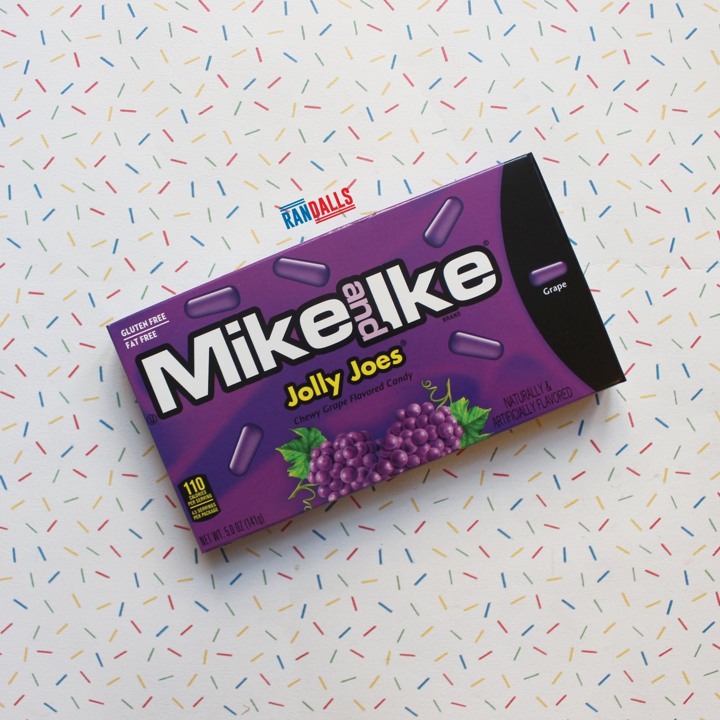 mike & ike jolly joes chewy candy, sweets, grape flavour, usa, randalls