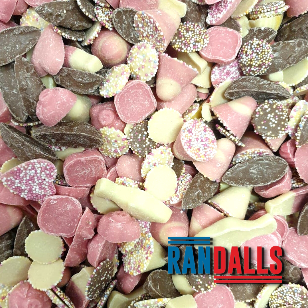 pick'n'mix, pick and mix, chocolate mix, candy, sweets, white chocolate, chocolate mice, randalls