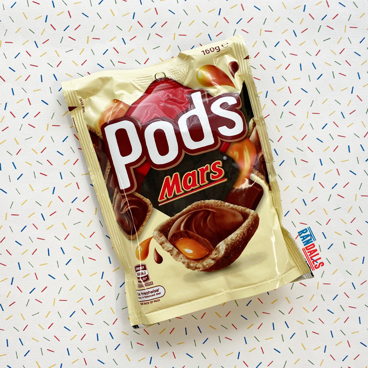 pods mars bar, cookies, biscuit shell, chocolate filling,, australia, nougat, caramel, randalls