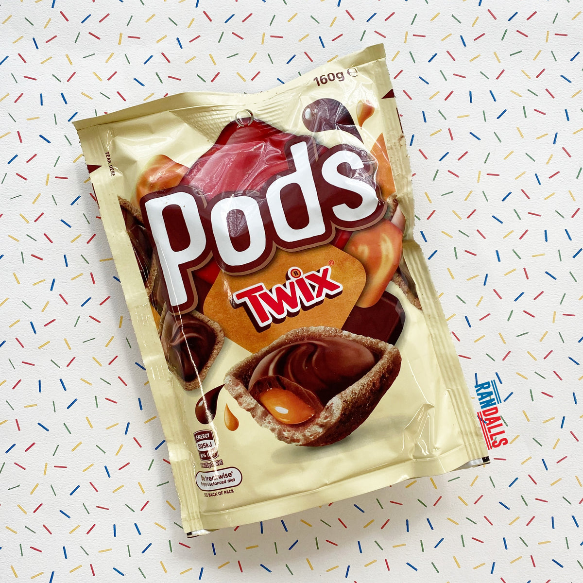 pods twix, cookies, biscuit shell, chocolate filling, caramel, australia, randalls