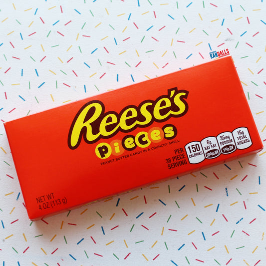 reese's pieces box, chocolate, peanut butter, crunchy, usa, randalls