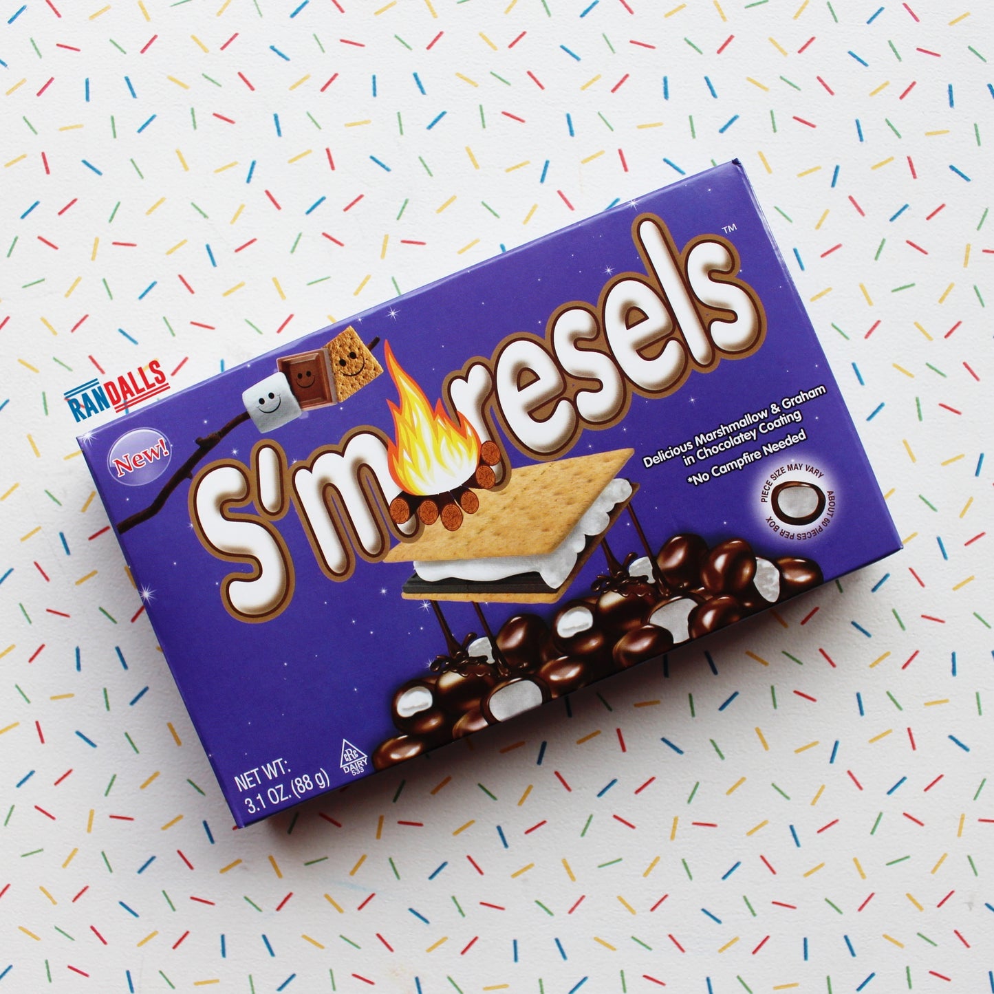 cookie dough bites s'moresels, chocolate, marshmallow, graham crackers, candy, usa, randalls