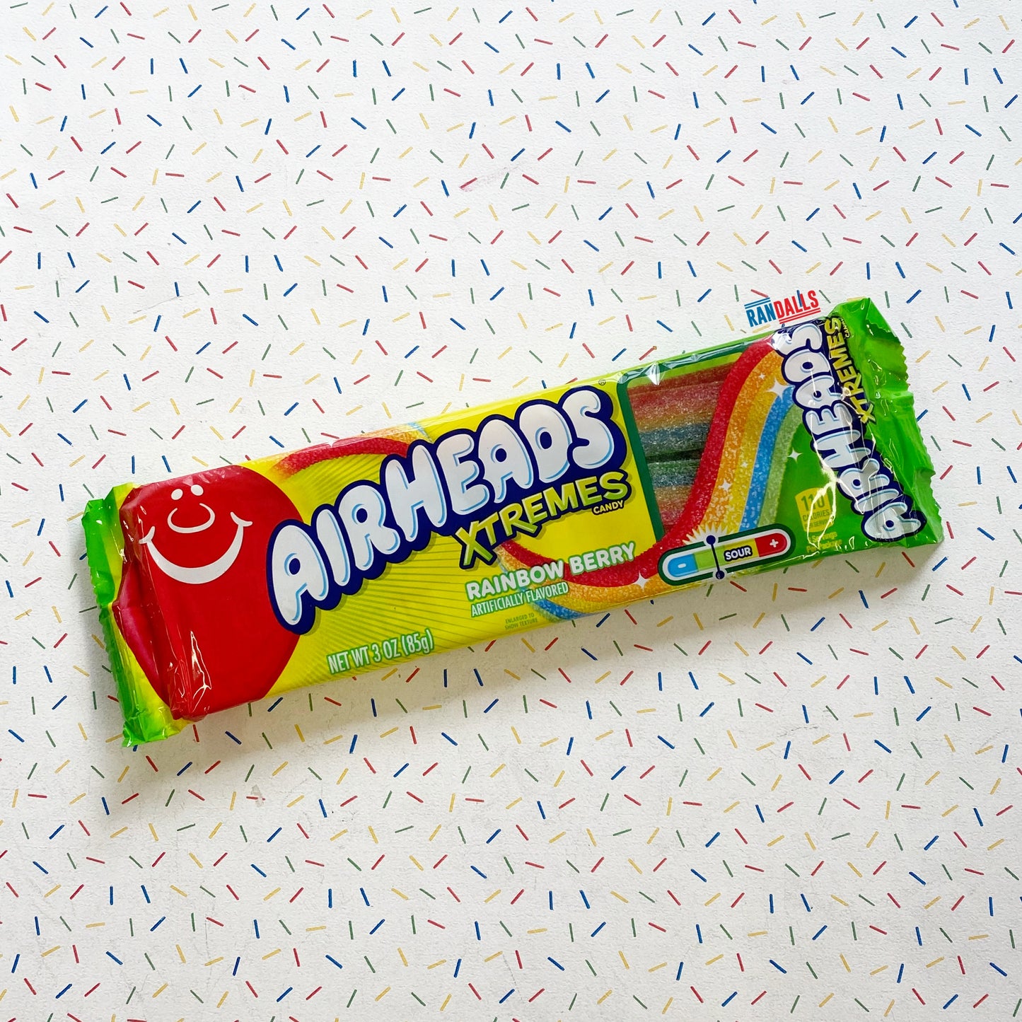 airheads xtremes rainbow berry ropes large, chewy sweets, candy, gummy, sour, sugar, usa, randalls