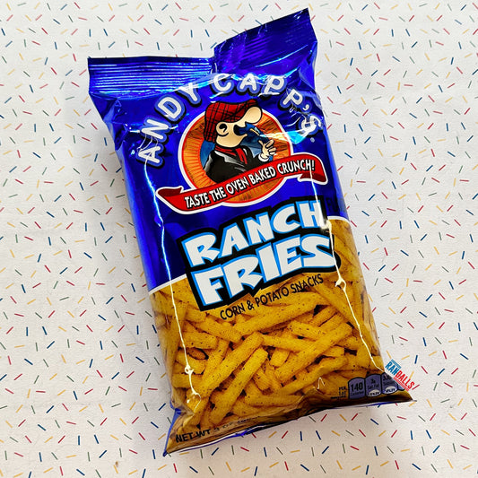 andy capp ranch fries, corn and potato chips, crisps, oven baked