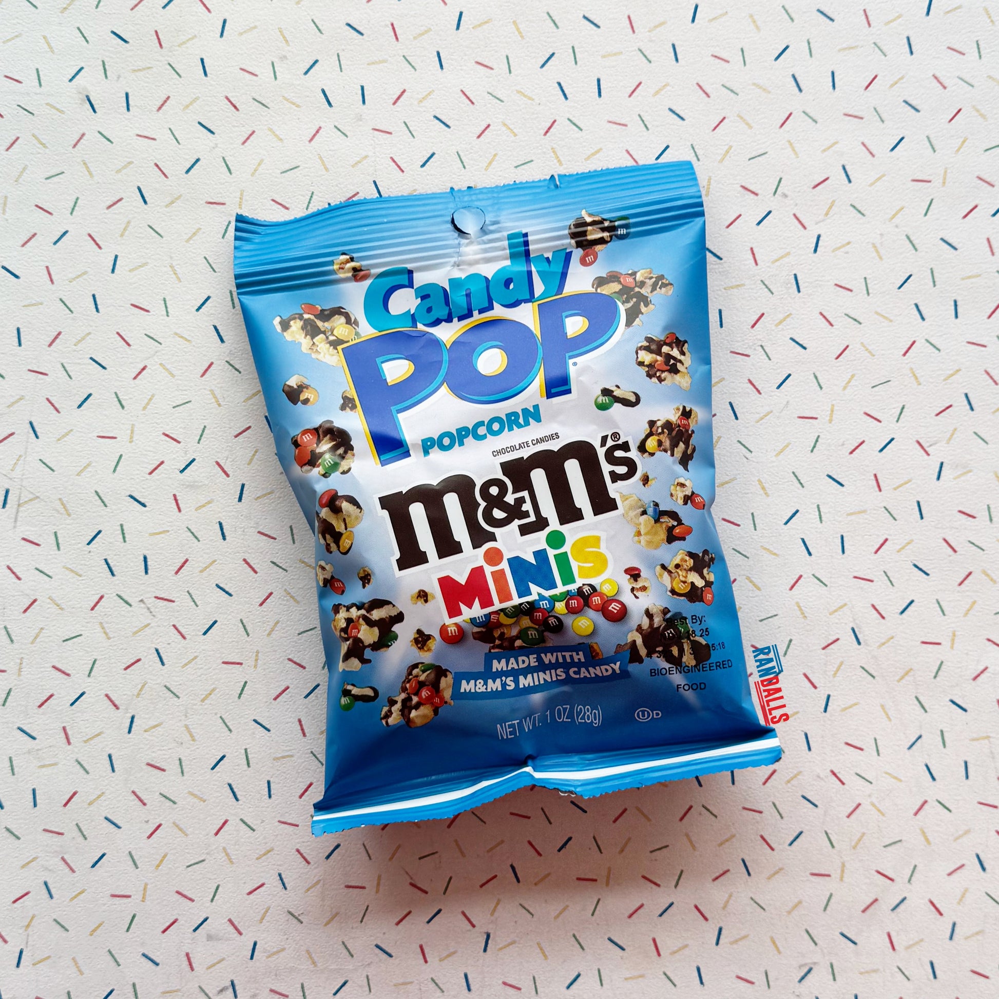 candy pop popcorn m&m's minis, chocolate, candy, usa, randalls, drizzle mini