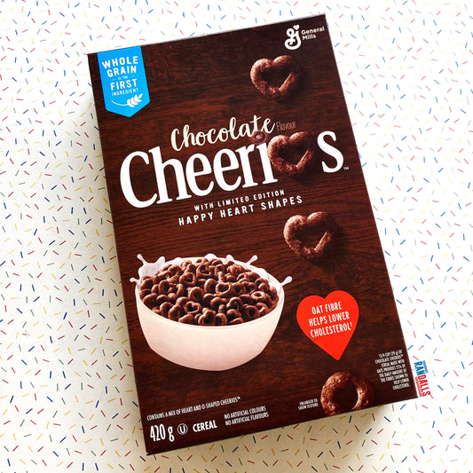 cheerios chocolate cereal, hoops, canada, breakfast, wholegrain, hearts