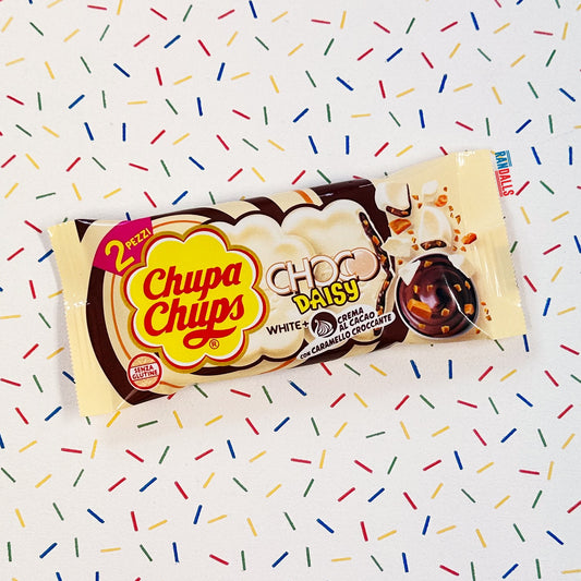 chupa chups choco daisy white, white chocolate, caramel, italy, randalls, randallsuk