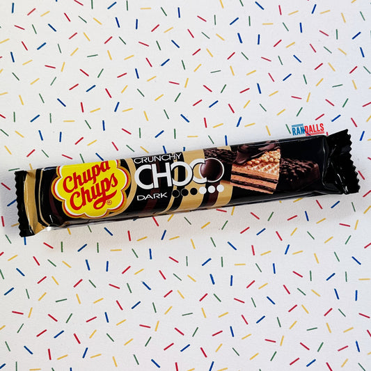 chupa chups, chupa chups crunchy choco dark, dark chocolate, italy, randalls, randallsuk