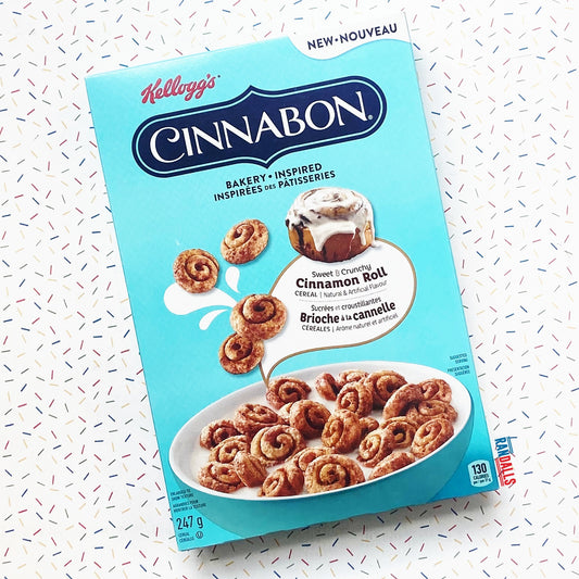 cinnabon cinnamon roll cereal, breakfast, icing, frosting, canada, randalls