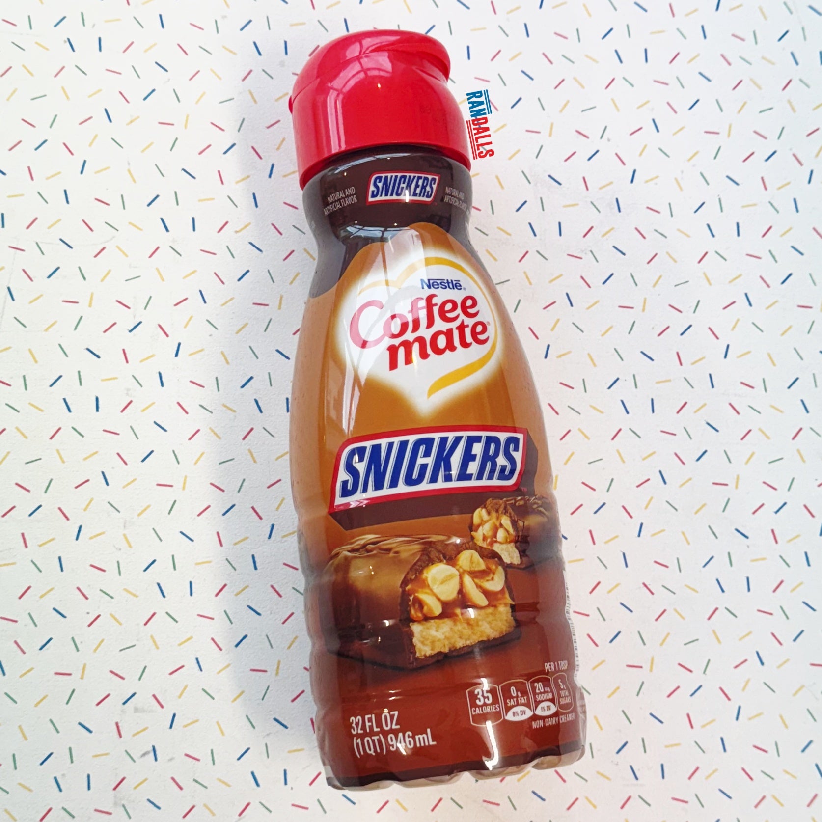 coffeemate, coffee-mate, coffee mate, snickers, liquid creamer, peanuts, chocolate, uht milk, nestle, coffee, usa, randalls