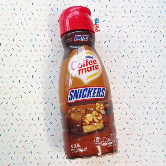 coffeemate, coffee-mate, coffee mate, snickers, liquid creamer, peanuts, chocolate, uht milk, nestle, coffee, usa, randalls