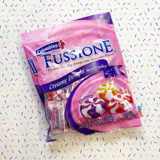 colombina fussione, premium candy with european flavours, creamy delight hard candy, blackberry peach strawberry, campino candy, campinos, american candy, randalls,