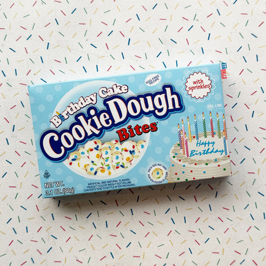 cookie dough bite birthday cake, sprinkles, vanilla, candy, usa, randalls