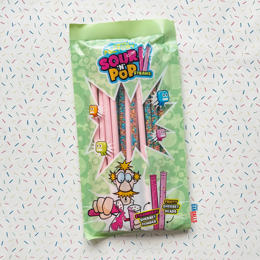CRAZY CANDY FACTORY SOUR N POP STRAWS (BRITISH)