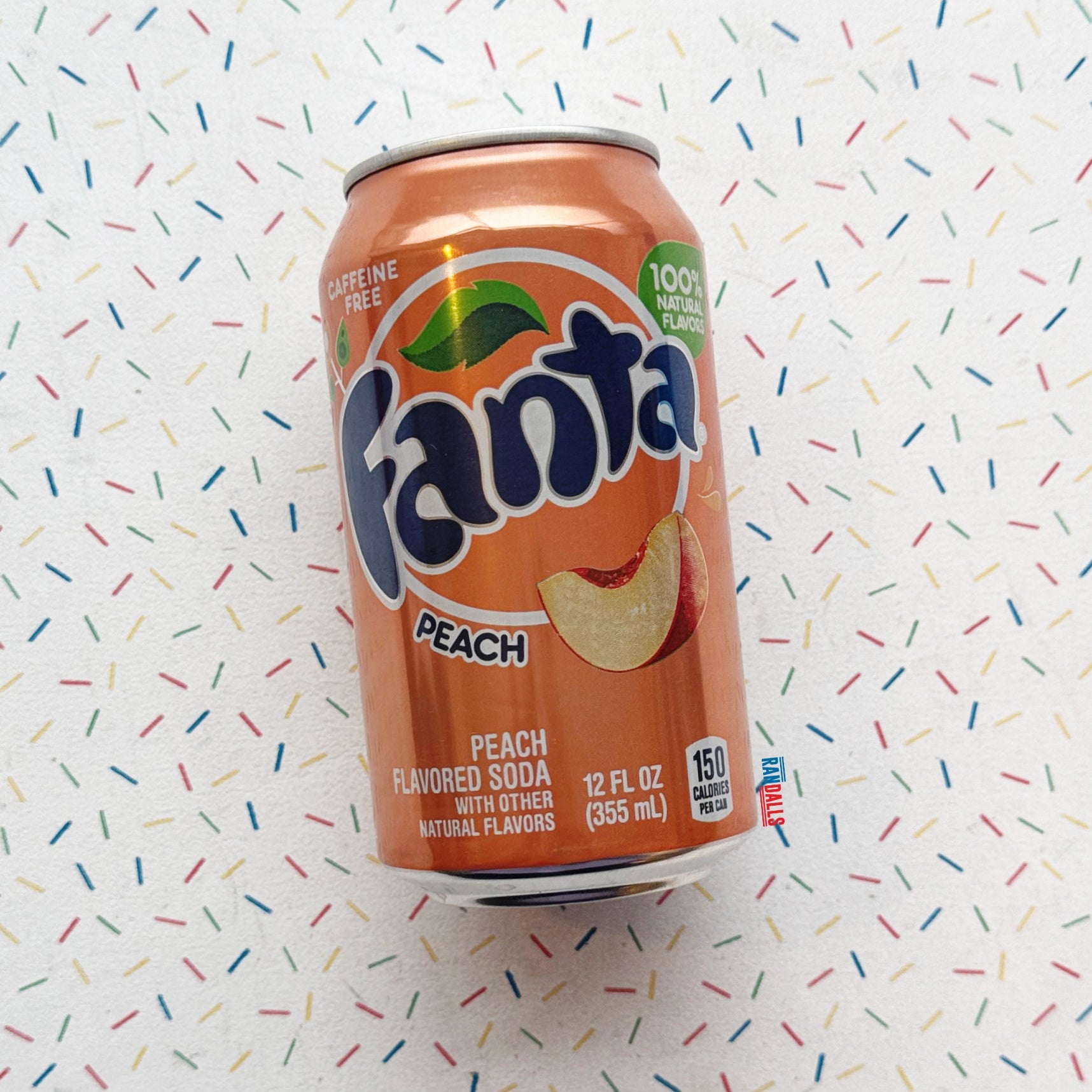 fanta peach, soda, fizzy, pop, caffeine free, drink, randalls, usa