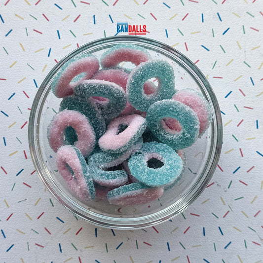 FRANSSONS BUBBLEGUM RINGS - 100g (BRITISH)
