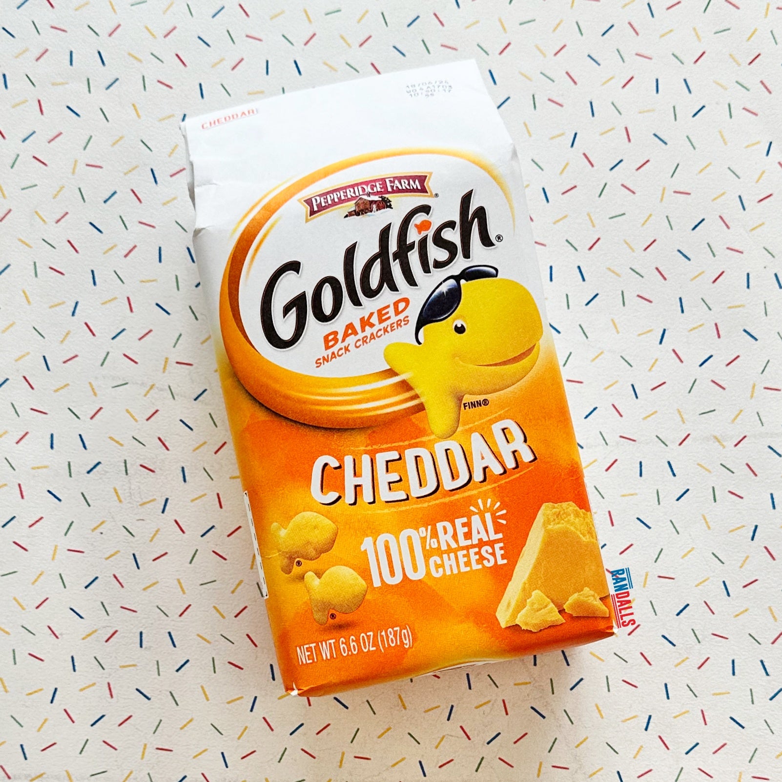 goldfish crackers cheddar, baked snacks, cheesy, usa, pepperidge farm, usa, randalls