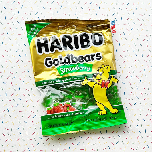 haribo gold bears strawberry, limited edition haribo, haribo usa, gold bears strawberry, candy, usa, randalls,