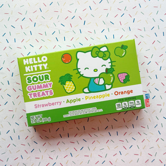 randallsuk, hello kitty sour gummy treats, gummy, gummy sweets, hello kitty, hello kitty sweets, hello kitty candy, strawberry, apple, pineapple, orange, usa, usa sweets, usa candy, american, american sweets, american candy