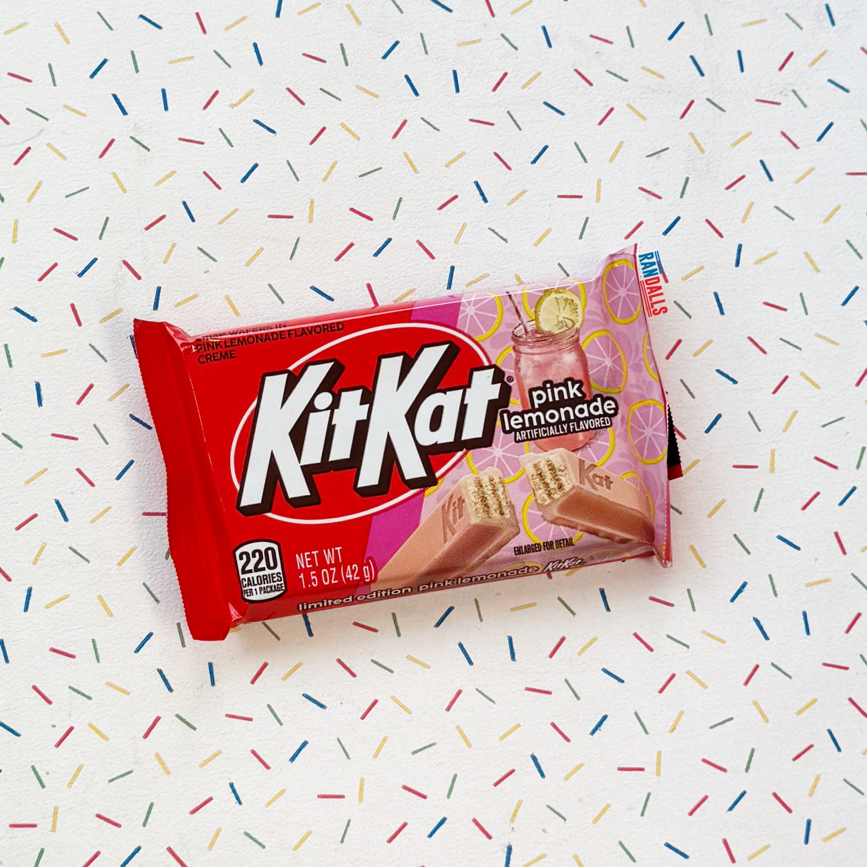 kit kat pink lemonade, american kit kat, strawberry lemonade, pink chocolate, chocolate wafer, usa, randalls