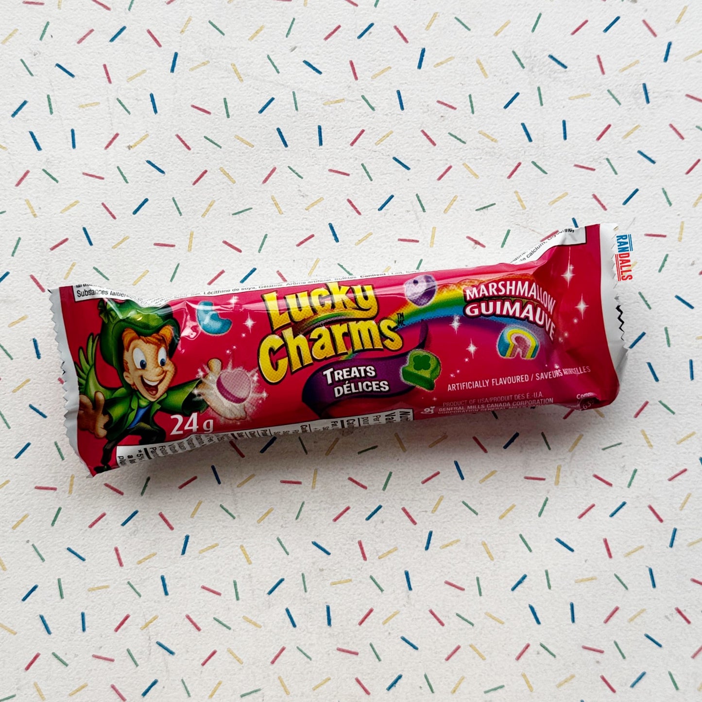 lucky charms cereal treat bar, lucky charms cereal, cereal bar, american cereal, usa, randalls, randallsuk