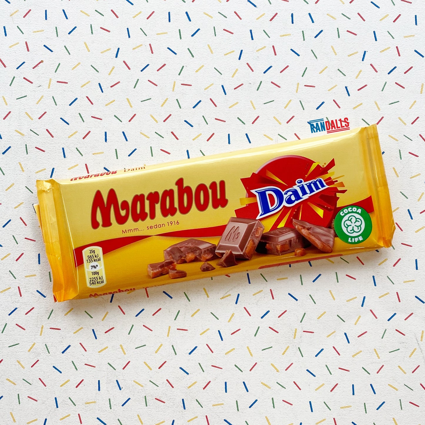 marabou daim chocolate, crunchy, sweet, popping candy, swedish, sweden, randalls