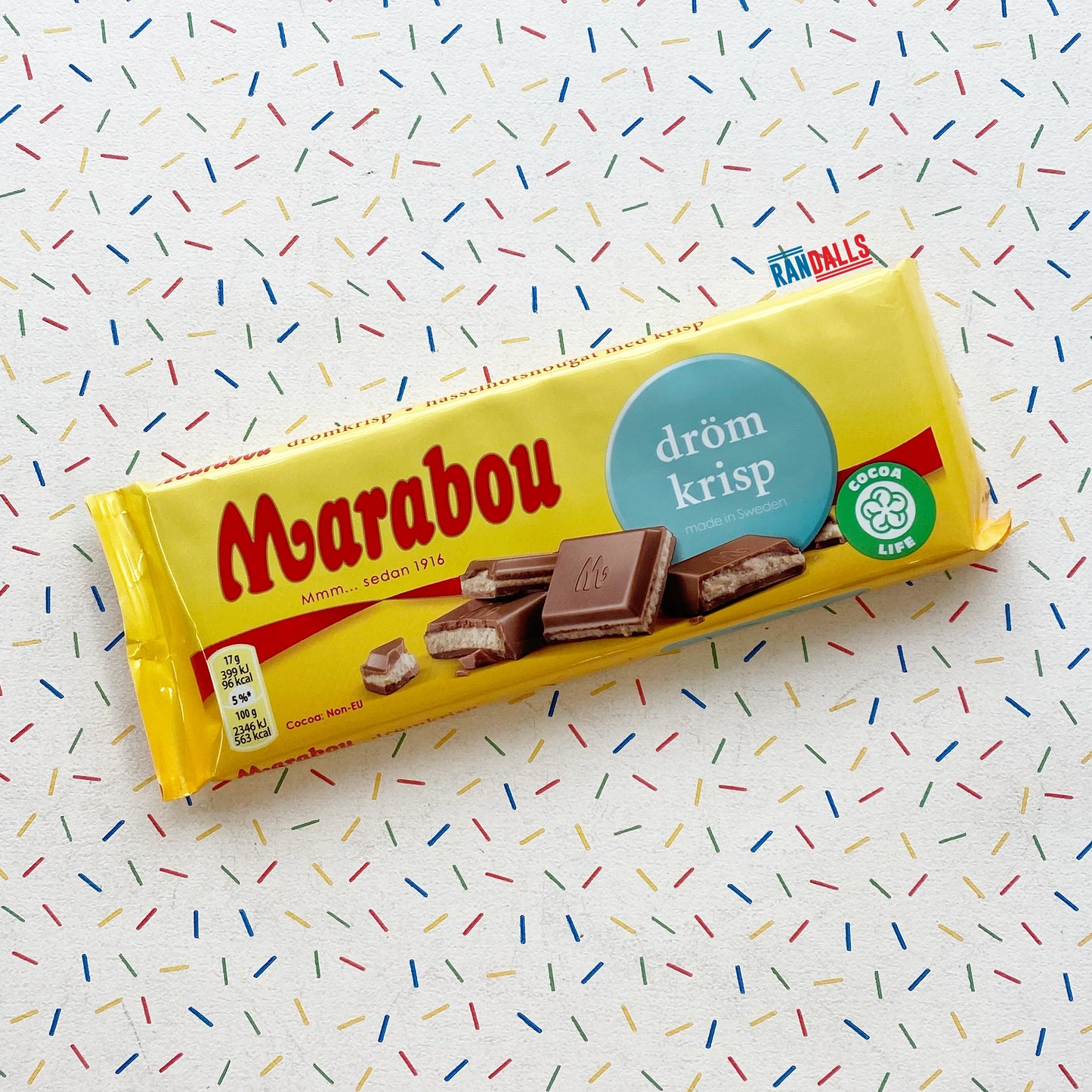 marabou dromkrisp, hazelnut nougat chocolate, sweden, swedish, crispy, nuts, crunchy, randalls