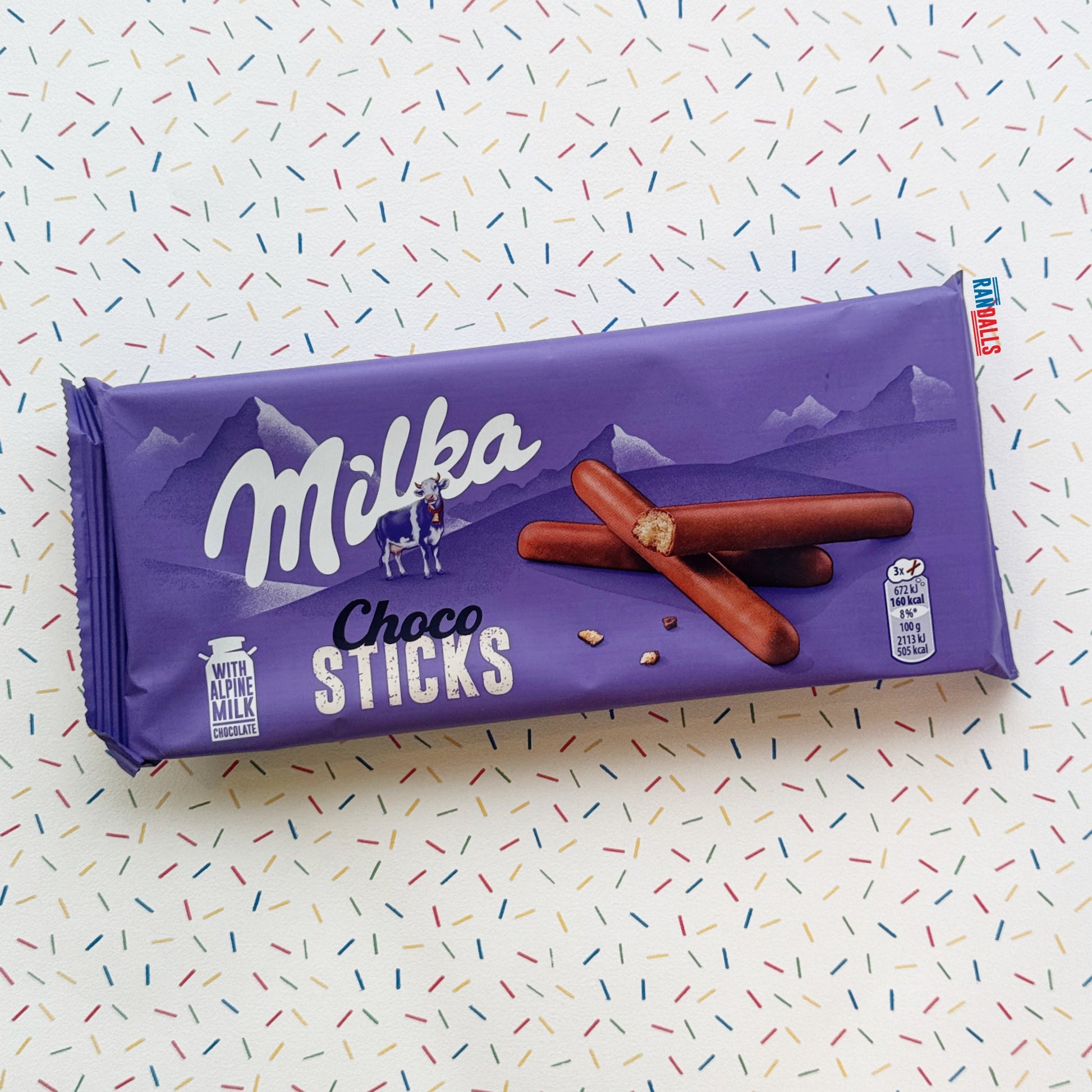 milka choco stix, chocolate fingers, wafer, biscuits, randalls