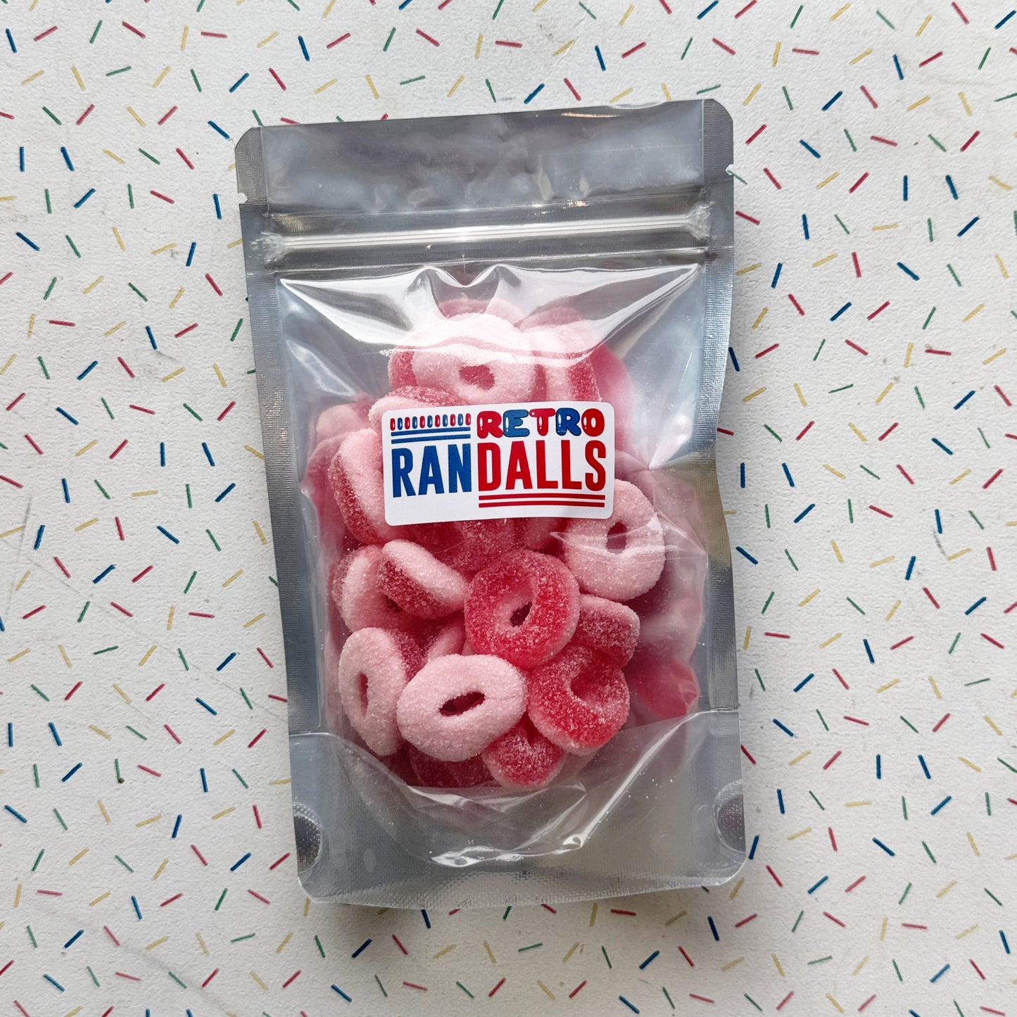 PARK LANE SOUR STRAWBERRY RINGS - 100g (BRITISH)