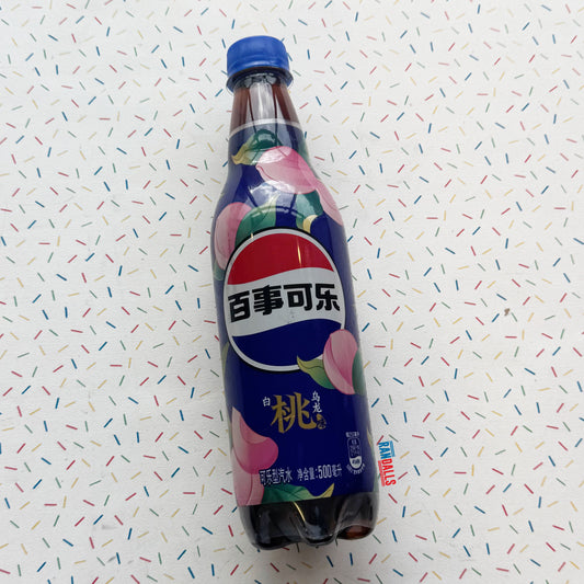 pepsi peach oolong, drink, fizzy, pop, soda, bottle, sugar, china, tea, chinese, randalls