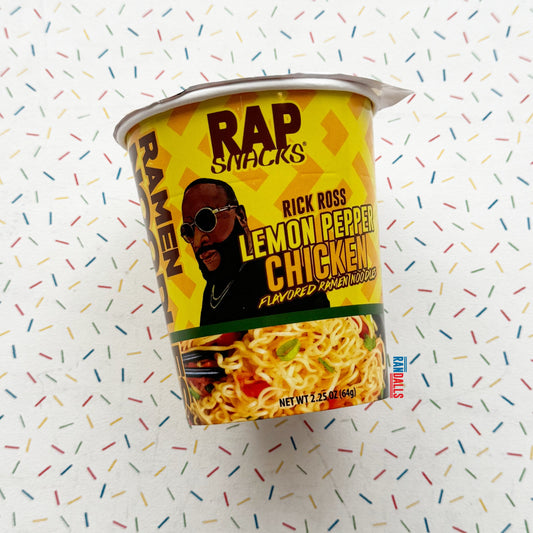 rap snacks ramen rick ross lemon pepper chicken, lemon pepper chicken noodles, ramen noodles, rick ross, usa, randalls, randallsuk