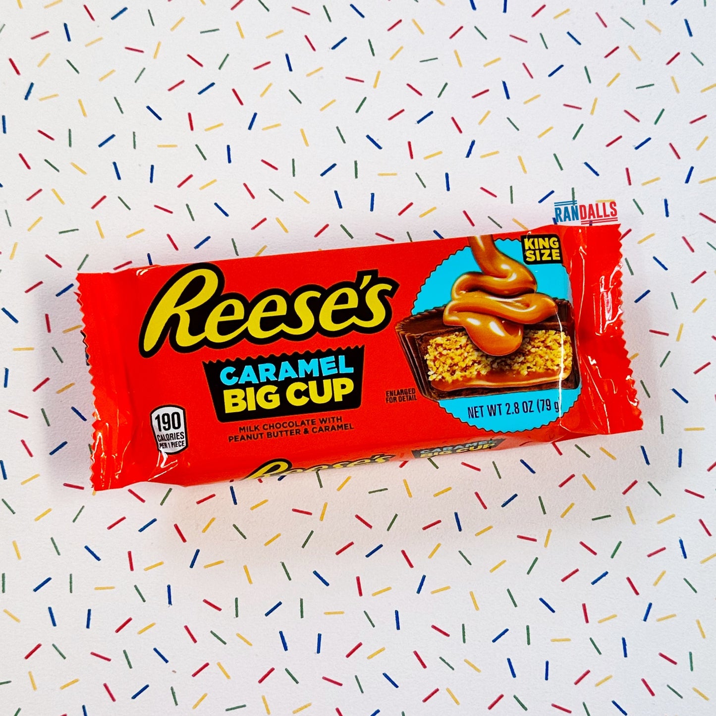 reeses, reese's, reese's caramel big up, reese's big cup, peanut butter, caramel, usa, america, randalls, randallsuk