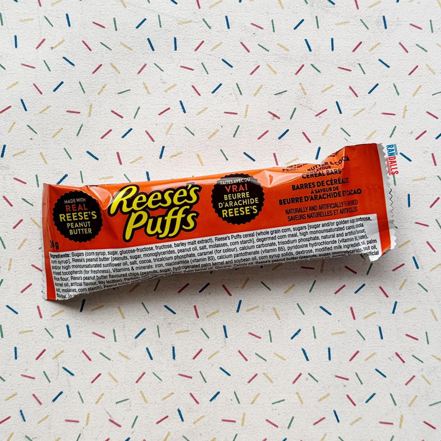 reese's puff cereal bar, treat bar, reese's cereal bar, reese's treat bar, real reese's peanut butter, canada, randalls,
