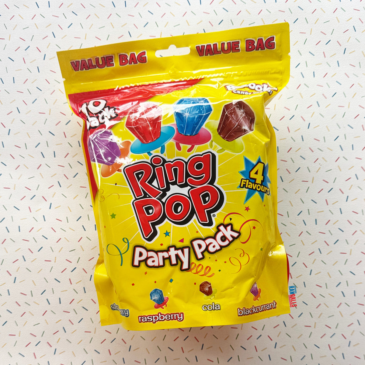 BAZOOKA RING POP 10CT PARTY PACK (BRITISH)