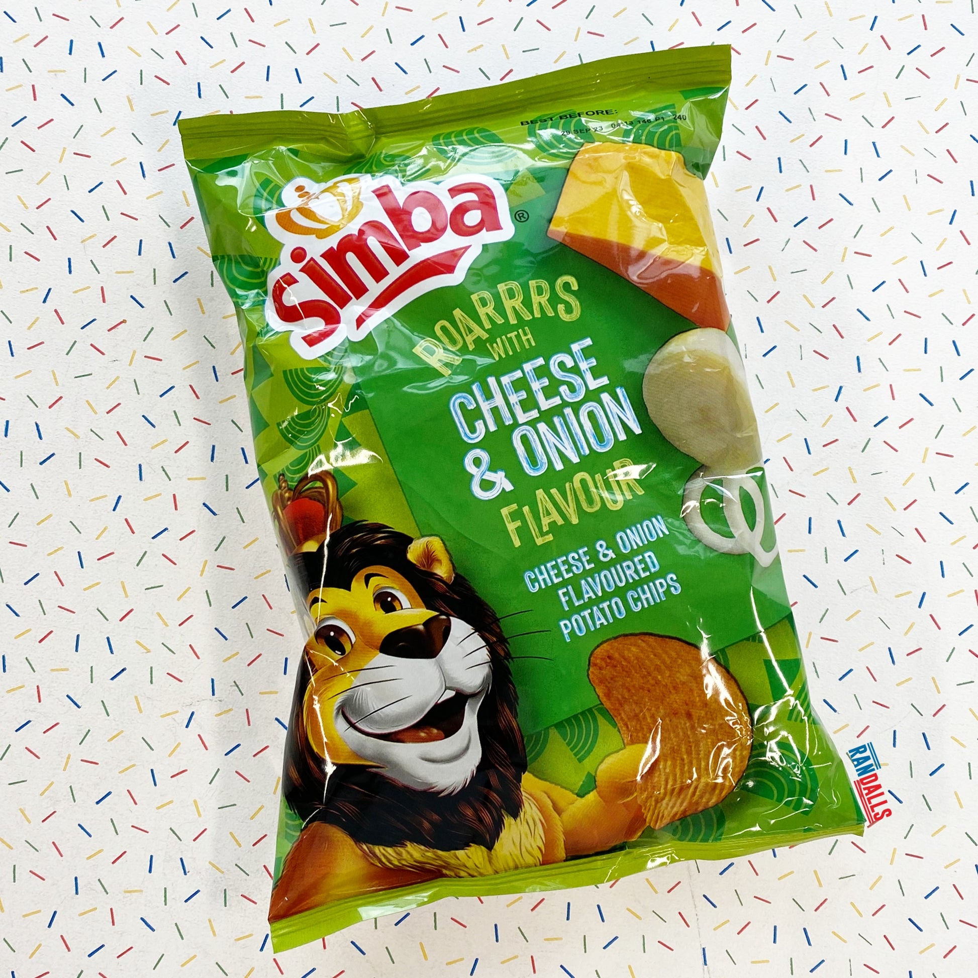 simba chips cheese and onion, ridged crisps, exotic crisps, roarrrs, south africa, randalls,