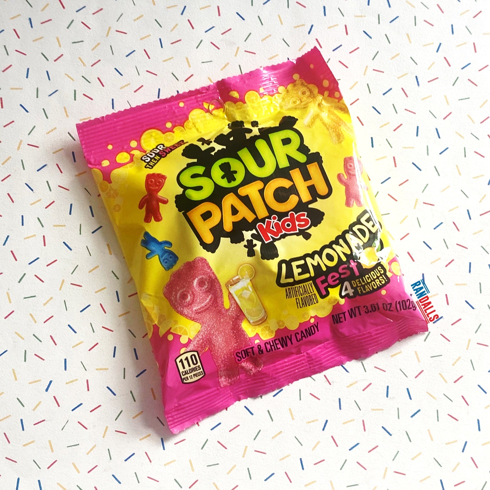 sour patch kids lemonade fest, gummy, sweets, candy, chewy, fizzy, sugared, fruit flavoured, usa, randalls