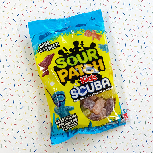 sour patch kids scuba, australia, candy, sweets, sea creature, chewy, gummy, sour, fizzy, sugared, randalls