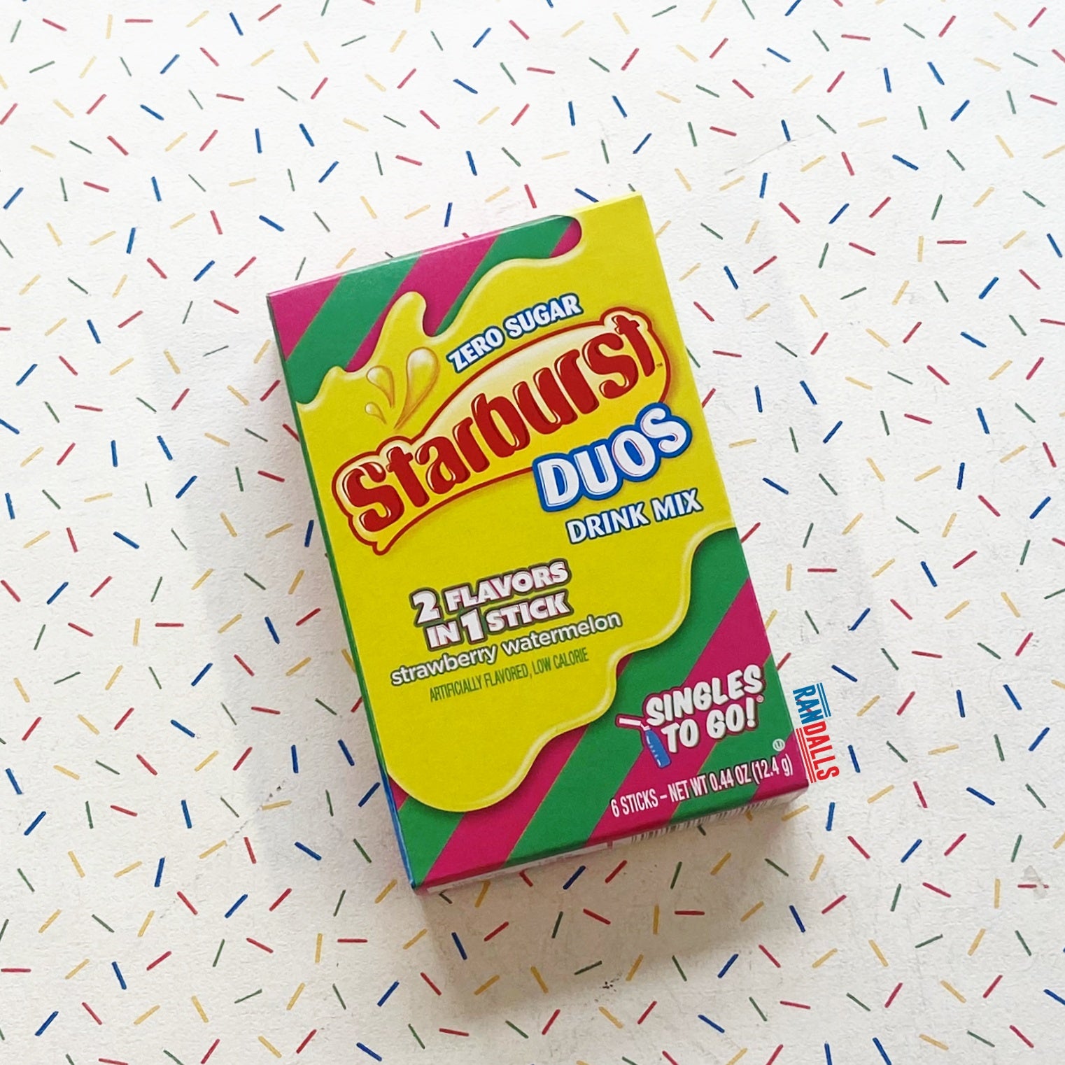 starburst, drink mix, sugar free, american soda, american drinks, usa, singles to go, watertok, starburst duos drink mix strawberry watermelon, usa, randalls, 